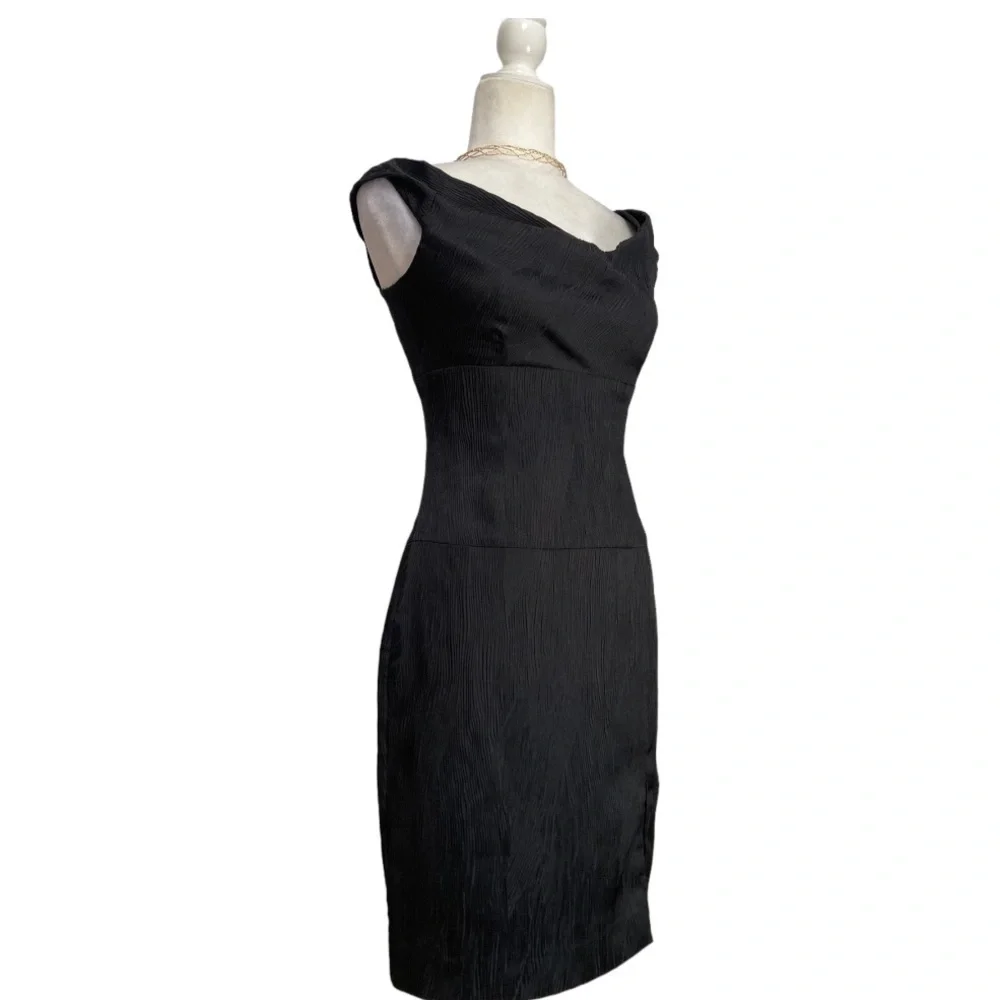 Black Halo Black Sheath Cocktail Dress - Picture 4 of 13